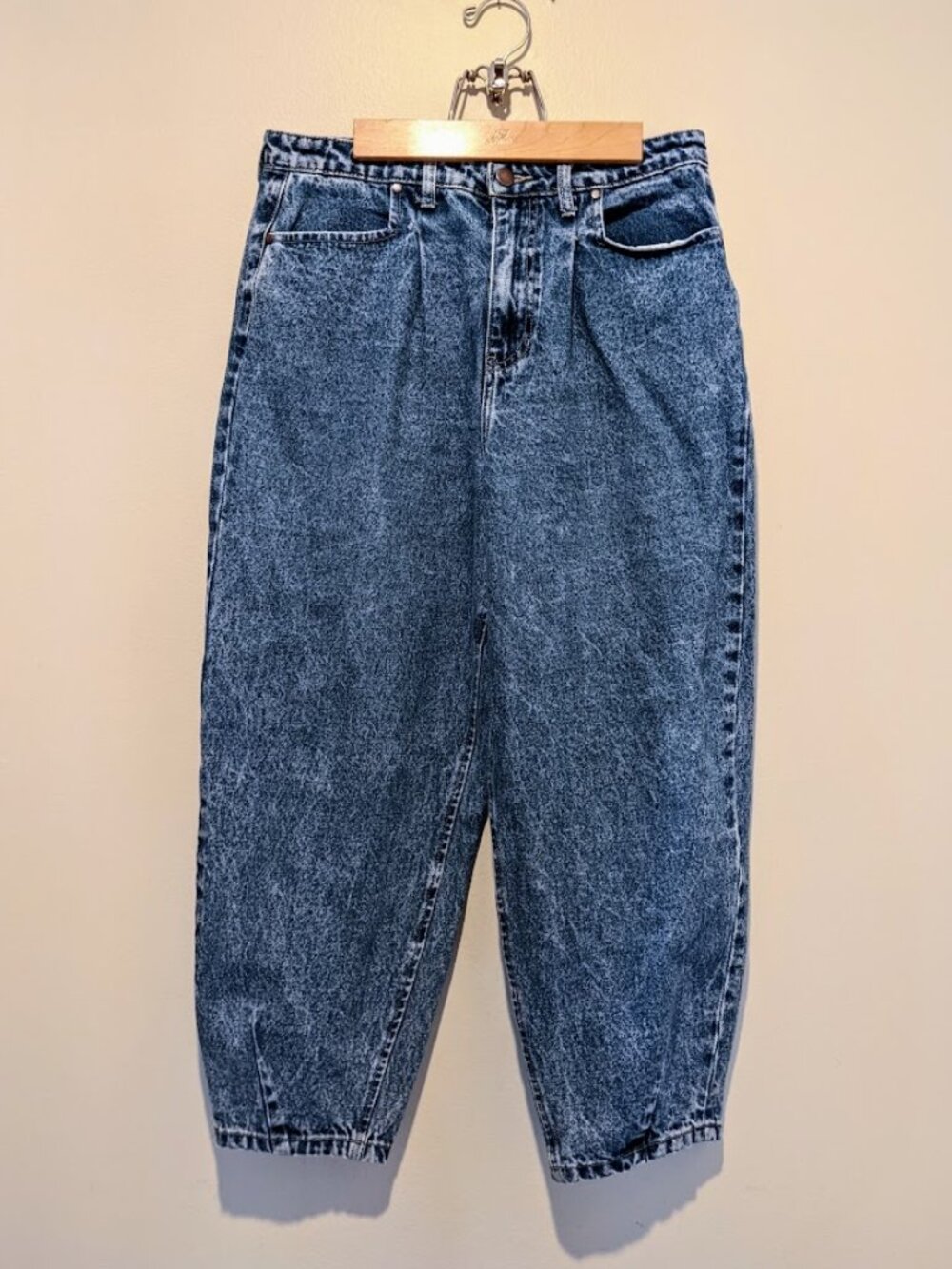 Vintage PTCL Acid Wash Jeans Size 31 High Rise Barrel Leg Balloon Mom Jeans 80s